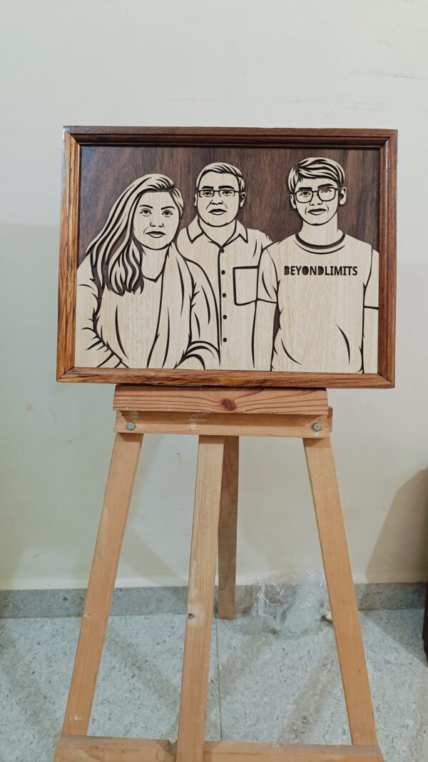 Personalised Wooden Carving 3 face
