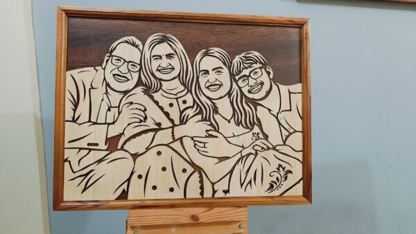 Personalised Wooden Carving 4 face
