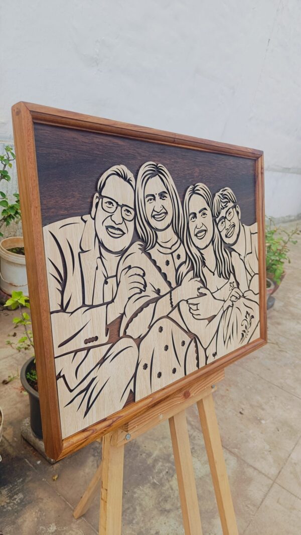 Personalised Wooden Carving 4 face - Image 2