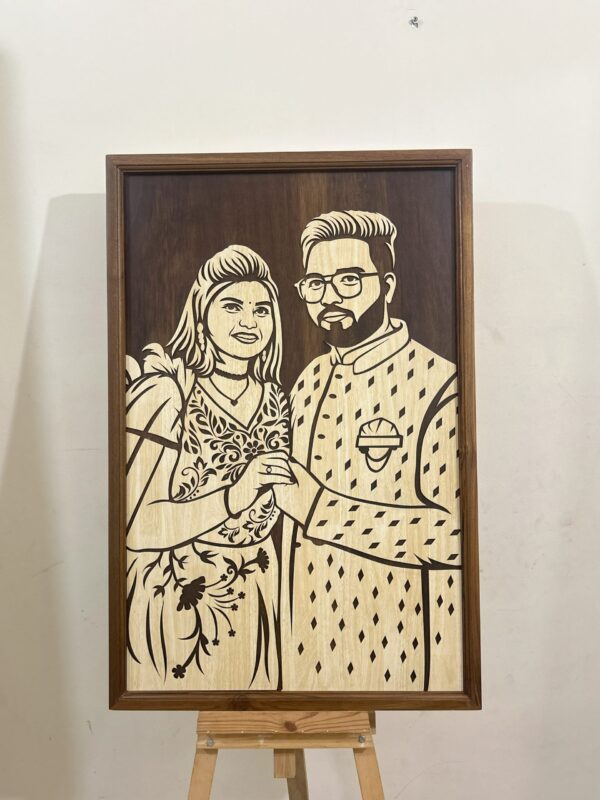 Personalised Wooden Carving 2 face